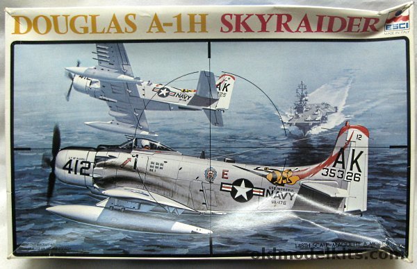 ESCI 1/48 Douglas A-1H Skyraider - VA-176 Intrepid or VA-25 USS Midway, 4045 plastic model kit